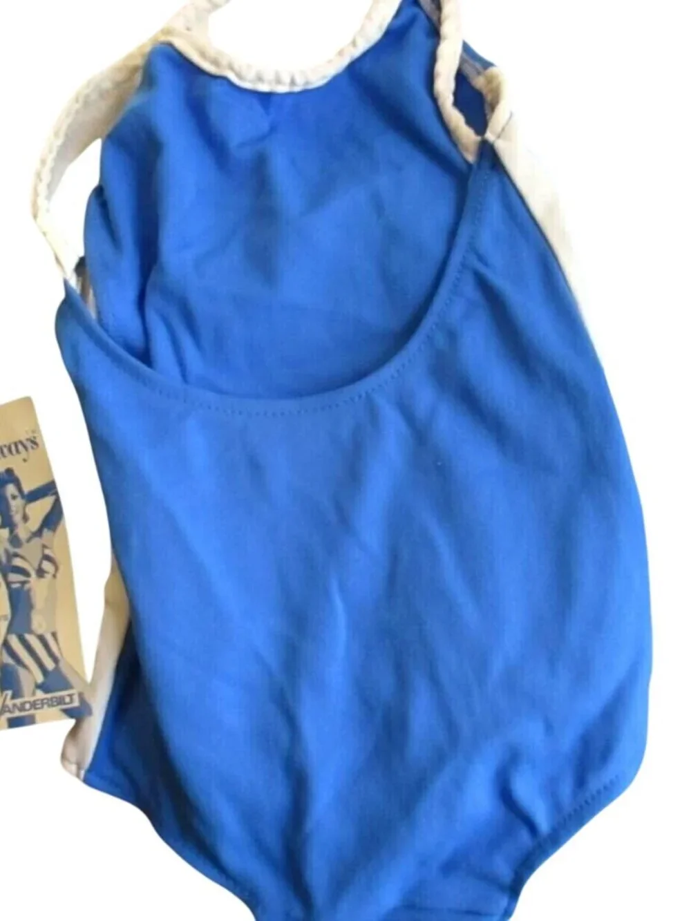 Girls 3 3T Vintage 1980's Swimsuit Blue 1 Piece swim suit Castaways New With Tag